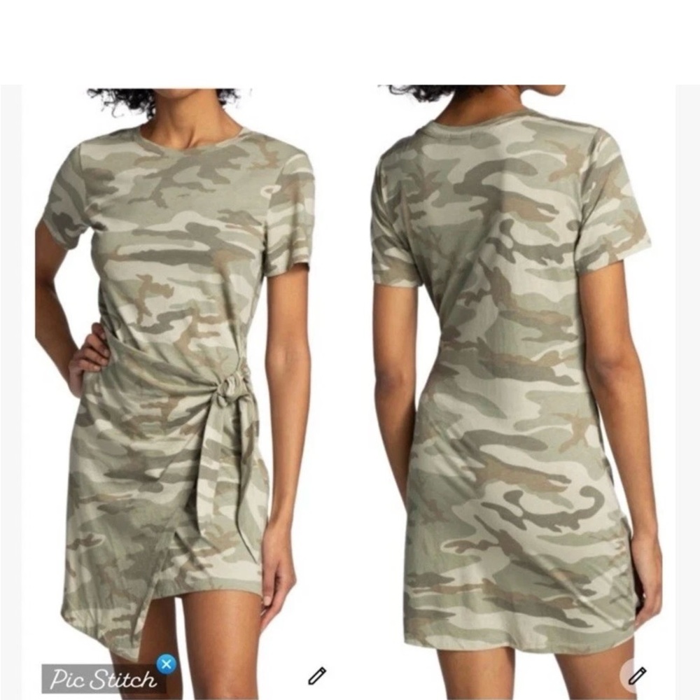 Rails Edie Laurel Camo tie Waist Tee Shirt dress NWT